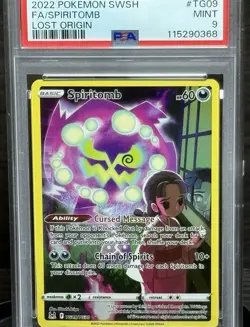 PSA 9 MINT Spiritomb TG09/TG30 Lost Origin Trainer FA Gallery Holo Pokemon 2022 - Image 2