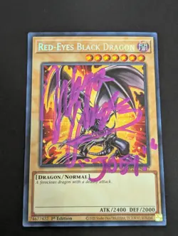 Purple Signed Wayne Grayson Yu-Gi-Oh! Red-Eyes Black Dragon MP22-EN267 1st ED - Image 1