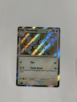 Maushold 210/091 Paldean Fates Baby Shiny Rare Holo Card Pokemon TCG NM/M - Image 1