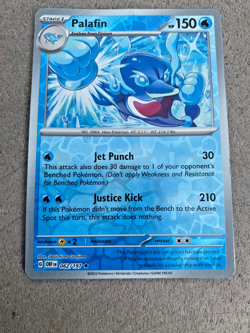 Palafin stage1 062/197 hp150 jet punch 30, justice kick 210 Pokemon card - Image 1