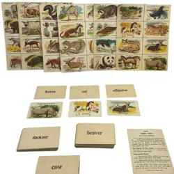 Vintage 1970s Full Color Drawings Animal Lotto Lottery Card Game Instructions - Image 1