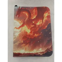 Dragon Trading Card Binder Album Portfolio Zipper Collector Book Red Blue - Image 1