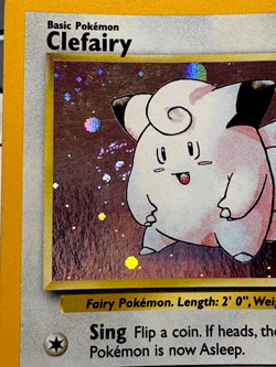 Clefairy 6/130 Holo Unlimited Holo Rare SWIRL Base Set 2 MP Pokemon Card - Image 3