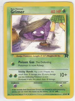 M) Pokemon Nintendo GAMEFREAK Collector Trading Card Grimer 57/82 40HP - Image 1