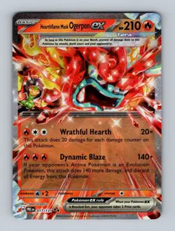 Hearthflame Mask Ogerpon ex NM 017/131 SV: Prismatic Evolutions Pokemon - Image 1