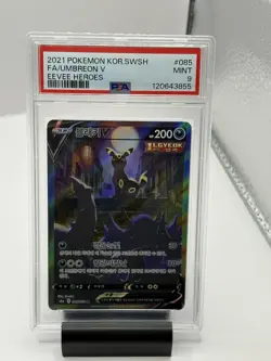 2021 Pokemon Umbreon V Alt Art SR Korean Eevee Heroes 085/069 PSA 9 MINT - Image 1