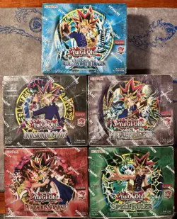 Yugioh 25th Anniversary Booster Box Set LOB MRD SRL PSV IOC Complete Set - Image 1