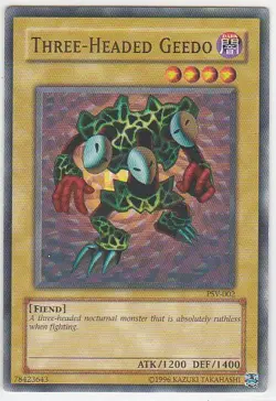 M) Yugioh - Konami - Yu-Gi-Uh! - Three Headed Geedo - PSV-002 - Trading Card - Image 1