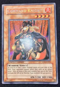 YuGiOh Misprint Error Command Knight CT1-EN003 Limited Super + Secret Rare - Image 2