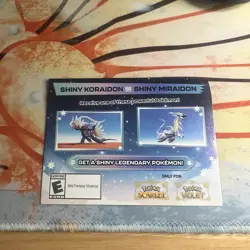 POKEMON SCARLET / VIOLET -SHINY MIRAIDON OR SHINY KORAIDON CODE CARD UNSCRATCHED - Image 1
