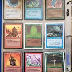 6 Pages of VERY OLD Cards Collection in Binder with an extra 1000 Bulk MTG Lot - Image 2