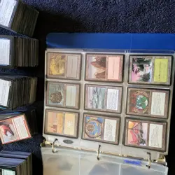6 Pages of VERY OLD Cards Collection in Binder with an extra 1000 Bulk MTG Lot - Image 4