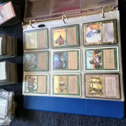 6 Pages of VERY OLD Cards Collection in Binder with an extra 1000 Bulk MTG Lot - Image 5