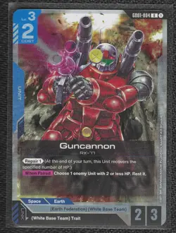 Guncannon - GD01-004 - Rare, Near Mint, Gundam Card Game - Image 1