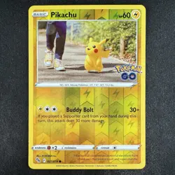 Pokemon TCG Pikachu 027/078 Pokemon GO Common Reverse Holo Stamped Card - Image 1