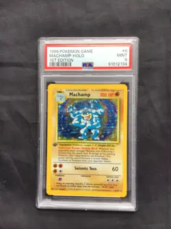 Pokemon Cards: Base Set Rare Holo: Machamp 8/102 PSA 9 - Image 1