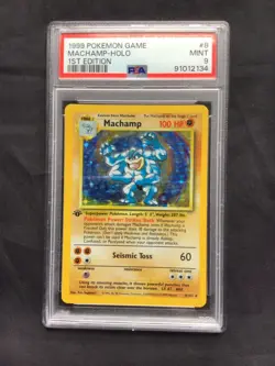 Pokemon Cards: Base Set Rare Holo: Machamp 8/102 PSA 9 - Image 2