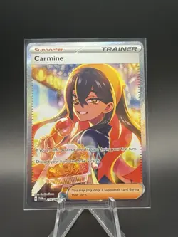 Pokemon TCG Carmine Scarlet & Violet Twilight Masquerade Holo Ultra Rare Card - Image 1