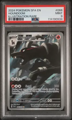 2024 POKEMON SFA EN-SHROUDED FABLE ILLUSTRATION RARE #066 HOUNDOOM PSA 9 - Image 1