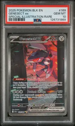 2025 POKEMON BLK EN-BLACK BOLT SPECIAL ILLUSTRATION RARE #169 GENESECT EX PSA 10 - Image 1