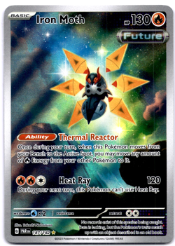 Pokemon TCG Iron Moth 187/182 Paradox Rift Illustration Holo Rare Near Mint - Image 1