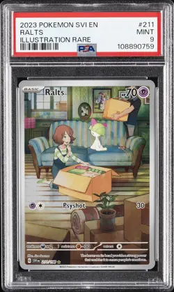 2023 POKEMON SVI EN-SCARLET & VIOLET ILLUSTRATION RARE #211 RALTS PSA 9 - Image 1