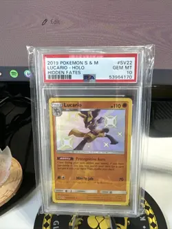Pokemon Lucario Hidden Fates SV22/SV94 Holo Shiny Holo Rare PSA 10 (Pop 1875) - Image 1