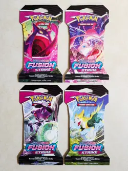 Fusion Strike - Full Artset Sleeved Pokemon Booster Packs - A - Image 1
