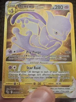 Mewtwo Vstar Gold SECRET RARE 086/078 Pokemon TCG NM - Image 1