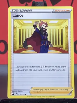 Lance 159/195 Sword & Shield Silver Tempest Pokemon TCG Regular Uncommon 2022 NM - Image 3