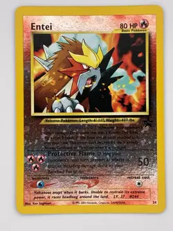 2001 Pokemon Black Star Promo Entei #34 Holo Rare Movie Promo WOTC TCG Card LP - Image 1