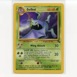 Pokemon TCG Golbat 34/62 WotC Fossil Unlimited Regular Uncommon Card EN-LP 1999 - Image 1