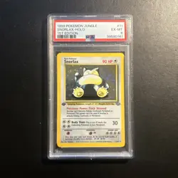 Snorlax 11/64 Jungle 1st Edition Pokemon Card Holo Rare PSA 6 EX MT - Image 1