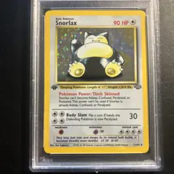 Snorlax 11/64 Jungle 1st Edition Pokemon Card Holo Rare PSA 6 EX MT - Image 2