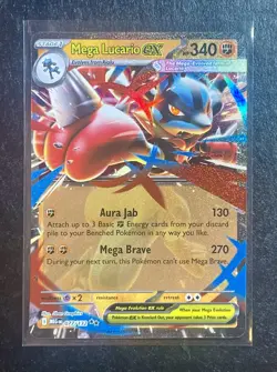 3x Mega Lucario EX 077/132 Full Art NM/M Mega Evolution Pokemon Card - Image 4