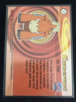 Camerupt #22 Pokemon Advanced Topps Holo Card 2003 - Image 2