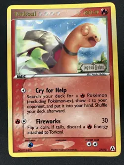 Torkoal 27/92 EX Legend Maker Reverse Holo Stamped Pokemon Card HP - Image 1