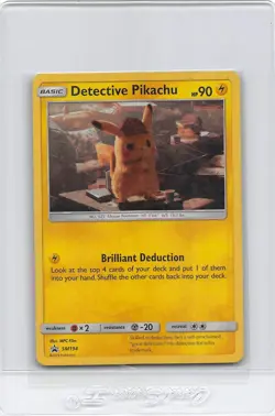 Detective Pikachu SM194 - HOLO PROMO Black Star Rare - POKEMON CARD - LP/MP - Image 1