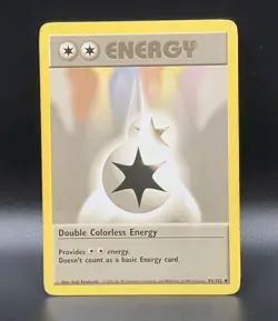 Vintage Pokemon Rare Double Colourless Energy Base Set, Card 96/102, Regular - Image 1