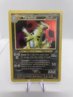 Pokemon TCG Neo Discovery Tyranitar Holo Card 12/75 (LP) - Image 1