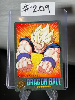 1992 Bandai Dragon Ball Visual Adventure Card #209 Super Saiyan Goku DBZ - Image 3