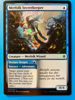 MTG 1x FOIL Merfolk Secretkeeper Throne of Eldraine Magic the Gathering x1 NM - Image 1