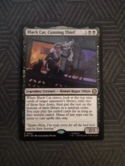 mtg black cat, cunning thief universes beyond: spider man - Image 1