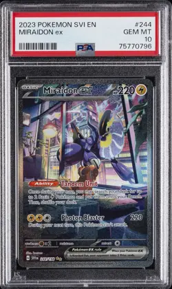 2023 POKEMON SVI EN-SCARLET & VIOLET #244 MIRAIDON EX PSA 10 - Image 1