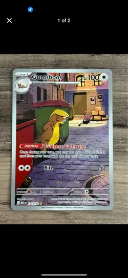 Gumshoos 153/132 Illustration Rare Pokemon TCG ME01 Mega Evolution Holo Full Art - Image 1