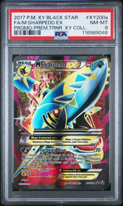 PSA 8 - 2017 Pokemon Xy Black Star Promo Fa/M Sharpedo Ex #XY200a - Image 1