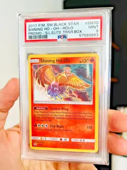 POKEMON PSA 9 MINT 2017 Shining Ho-Oh SM70 SM Black Star Promo Holo - Image 1