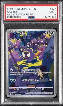 2024 POKEMON TEF EN-TEMPORAL FORCES ILLUSTRATION RARE #177 GASTLY PSA 9 - Image 1