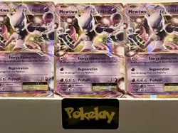 (x3) Pokemon TCG Mewtwo-EX XY Evolutions 52/108 Holo Holo Rare EX - Image 1
