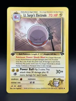 Pokemon Lt. Surge’s Electrode 52/132 1st Edition Gym Challenge NM - Image 1
